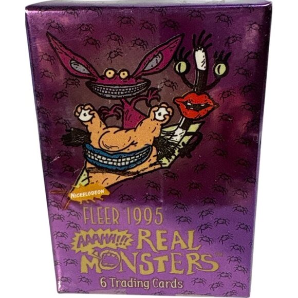 Real Monsters Trading Cards Box Fleer 1995 Aaahh!!! Nickelodeon Collectible - Picture 1 of 5